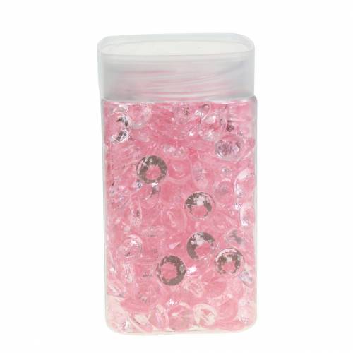 Floristik24 Dekosteine Diamant Acryl Hellrosa Ø1,2cm 175g für Geburtstagsdekoration