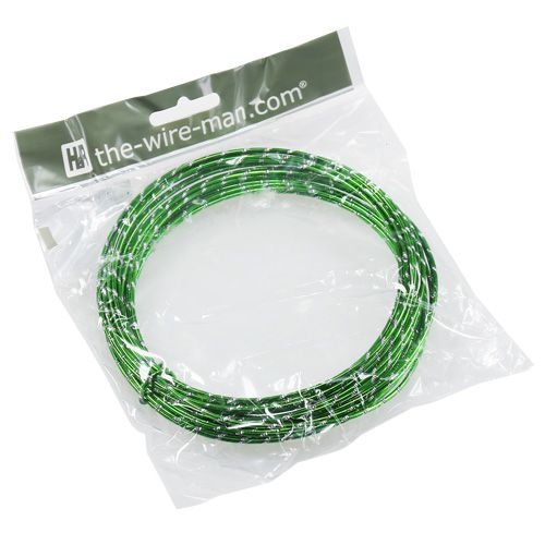 Floristik24 Diamant Aluminiumdraht Apfelgrün 2mm 10m