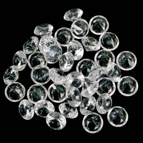 Floristik24 Dekosteine Diamant Acryl Klar Ø1,8cm 150g Streudeko