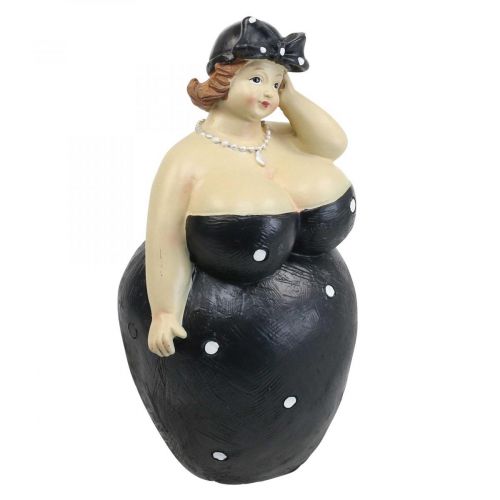 Artikel Dekofigur mollige Frau, Dicke Damen Figur, Baddeko H23cm