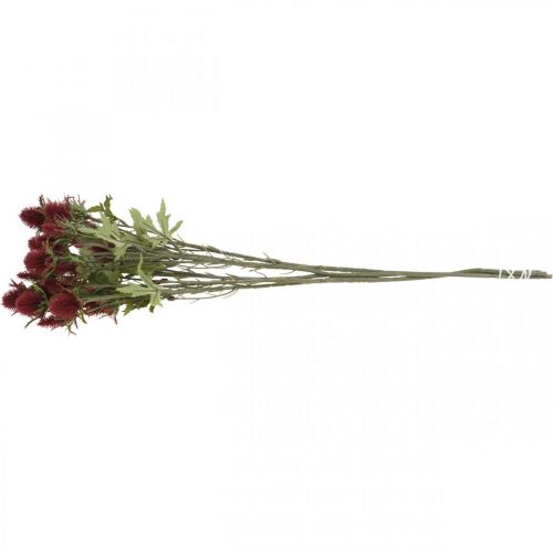 Floristik24 Distel Künstliche Blume Rot Burgund 10 Blütenköpfe 68cm 3St