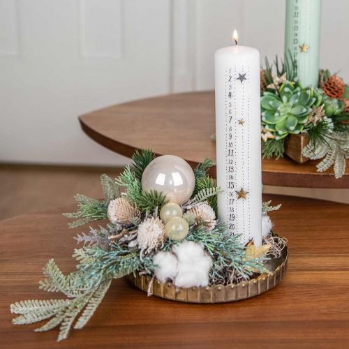 Floristik24 Distel Zweig künstlich vereist Dekozweig Winter 55cm 3St