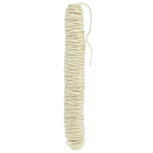 Dochtfaden Wollschnur Wollfaden Filzschnur Creme L55m