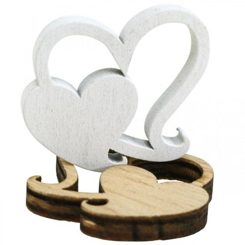 Artikel Doppelherz Holz, Streudeko Hochzeit Herzen B3cm 72 St