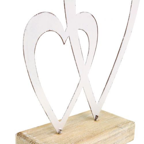 Floristik24 Doppelherz Weiß am Fuß H18cm