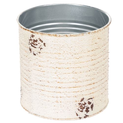 Artikel Dose Übertopf Creme Metall Shabby Chic Ø11cm H10,5cm