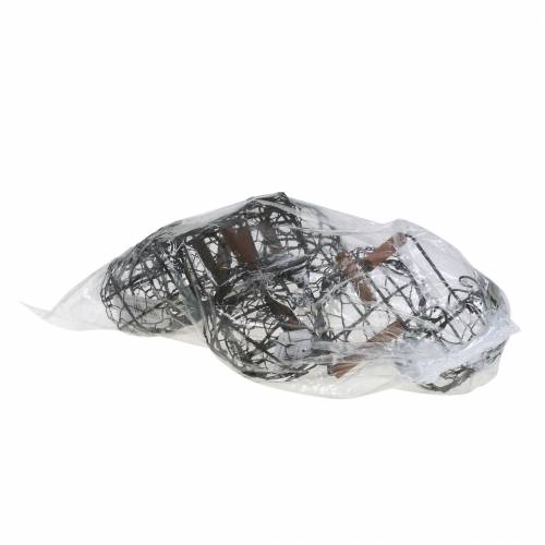 Artikel Mini-Drahtkorb-Variation mit Holzgriff Rostbraun H10,5–11,5cm 9 St