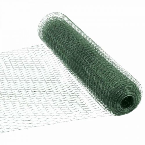 Floristik24 Sechseckgeflecht Grün Draht PVC-ummantelt Maschendraht 50cm×10m