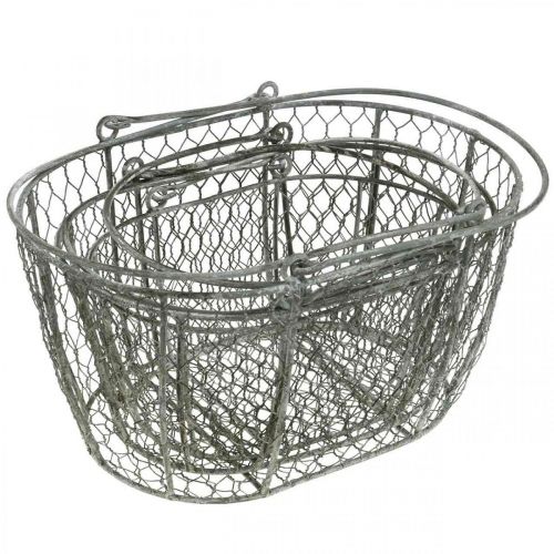 Artikel Drahtkorb, Osterkorb, Dekokorb Metall L32/28,5/25cm 3er-Set