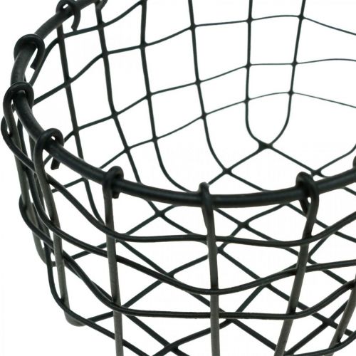 Floristik24 Deko Korb, Mini-Körbchen, Drahtkorb oval L12,5cm H6,5cm 2St
