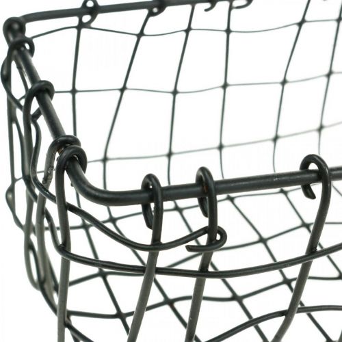 Floristik24 Mini-Drahtkorb, Metall-Deko, Pflanzkorb rechteckig L13cm H6,5cm 2St