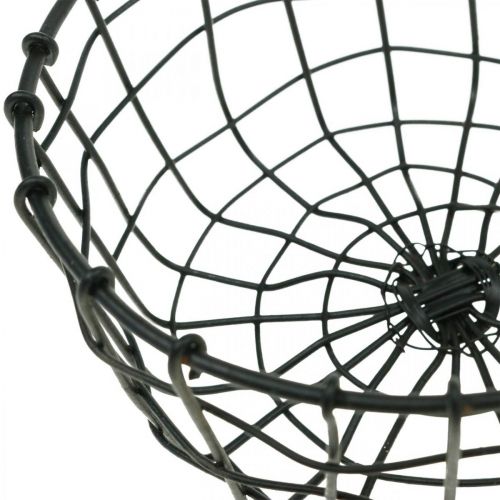 Floristik24 Korb zum Bepflanzen, Mini-Drahtkorb, Pflanzkorb rund Ø12cm H6,5cm 2St