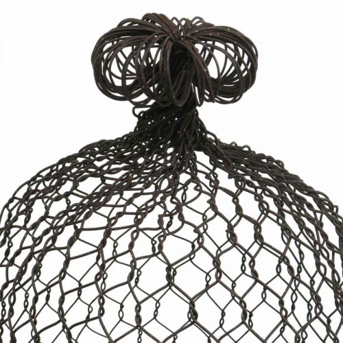 Floristik24 Dekoglocke aus Metall, Rankhilfe, Drahthaube Braun, Edelrost H50/41cm Ø30/25cm 2er-Set