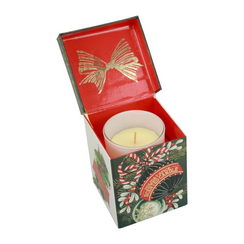 Floristik24 Duftkerze Weihnachten Kerze Glas Weiß Weihnachtskerze 7,5cm