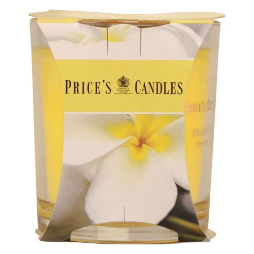 Artikel Duftkerze im Glas Sommer Duft Frangipani Gelb H8cm