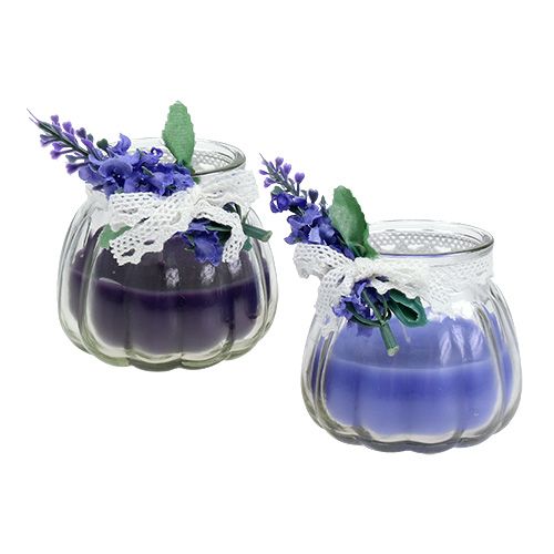 Floristik24 Duftkerzen Lavendel im Glas Ø7cm H7cm 2St