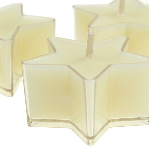 Floristik24 Duftteelicht Sternform creme Ø4cm 6St