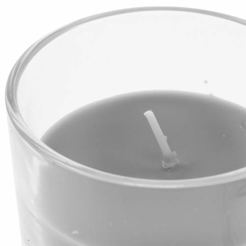 Floristik24 Duftkerze im Glas Vanille Grau Ø8cm H10,5cm