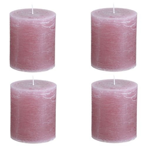 Artikel Durchgefärbte Kerzen Altrosa Stumpenkerzen 70×80mm 4 St