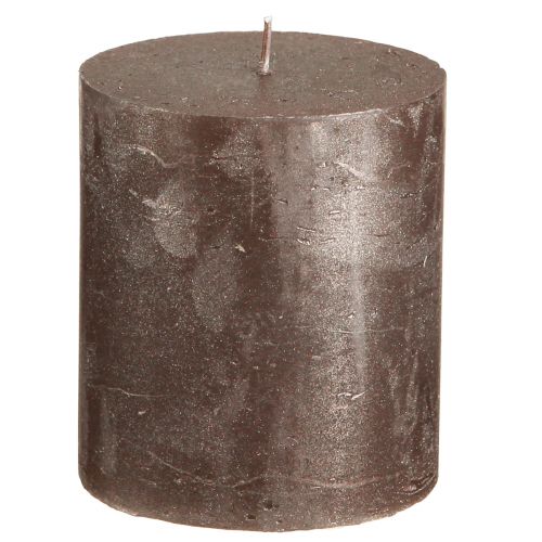Durchgefärbte Kerzen Braun Kupfer Metallic 70×80mm 4 St