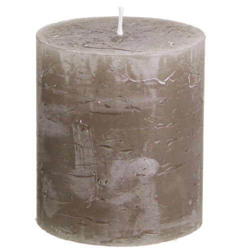 Durchgefärbte Kerzen Braun Stumpenkerzen 70×80mm 4 St