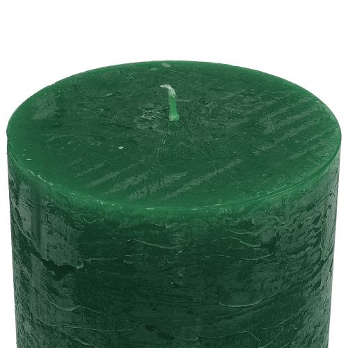 Floristik24 Durchgefärbte Kerzen Dunkelgrün 60x100mm 4 St