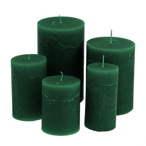 Artikel Durchgefärbte Kerzen Dunkelgrün unterschiedliche Größen