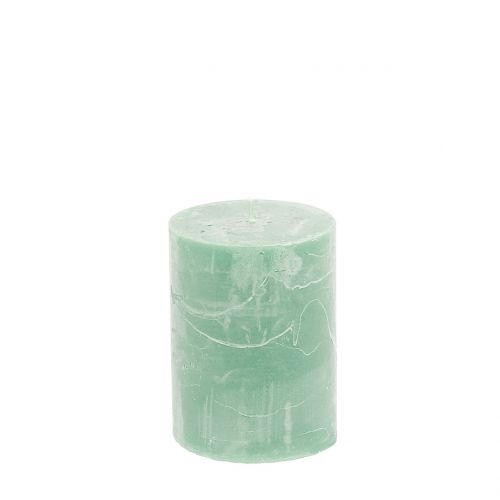 Floristik24 Durchgefärbte Kerzen Hellgrün 60x80mm 4 St