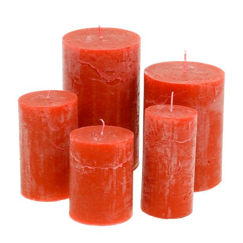 Floristik24 Durchgefärbte Kerzen Orange unterschiedliche Größen