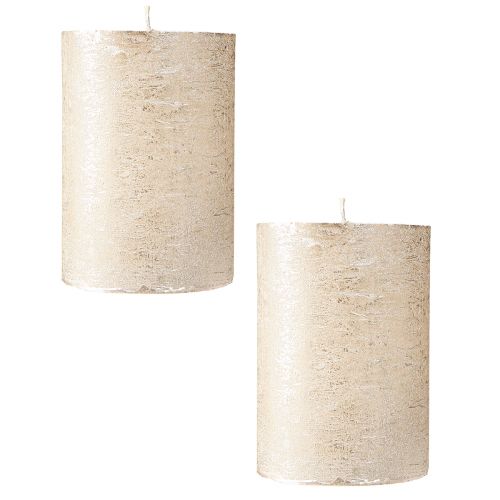 Artikel Durchgefärbte Kerzen Platin 85x120mm 2St