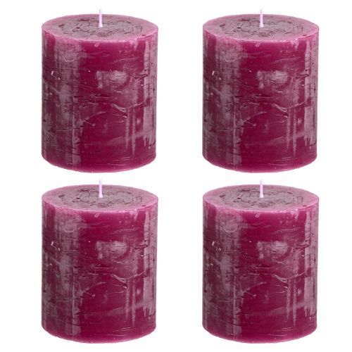 Artikel Durchgefärbte Kerzen Berry Stumpenkerzen Lila 70×80mm 4 St