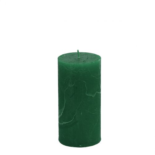 Floristik24 Durchgefärbte Kerzen Dunkelgrün 50x100mm 4 St