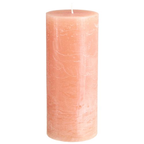 Durchgefärbte Stumpen Kerzen in Peach 85x200mm 2 St