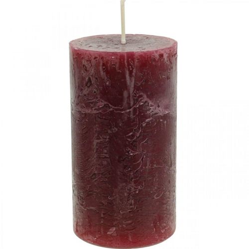 Floristik24 Durchgefärbte Kerzen Burgund Rustic Safe Candle 110×60mm 4St