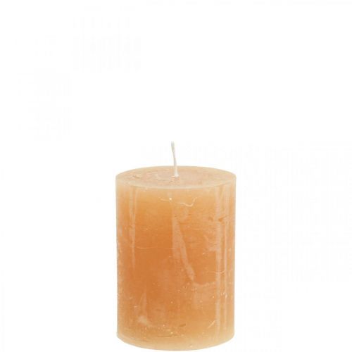 Durchgefärbte Kerzen Orange Peach Stumpenkerzen 60×80mm 4 St