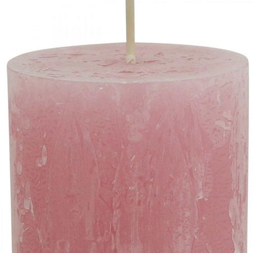 Artikel Durchgefärbte Kerzen Rosa Rustic Selbstlöschend 60×110mm 4 St