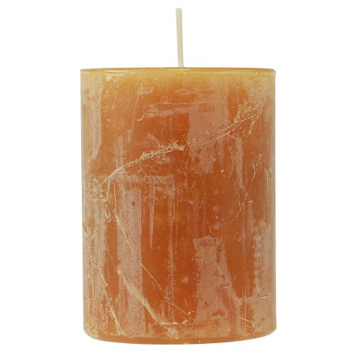 Floristik24 Durchgefärbte Kerzen Gelb Rustic Safe Candle 80×110mm 4St