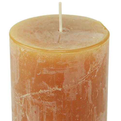 Artikel Durchgefärbte Kerzen Gelb Rustic Safe Candle 80×110mm 4St