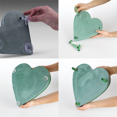 Artikel Steckschaum Herz mit Click System Steckmasse Grün 20cm 2 St