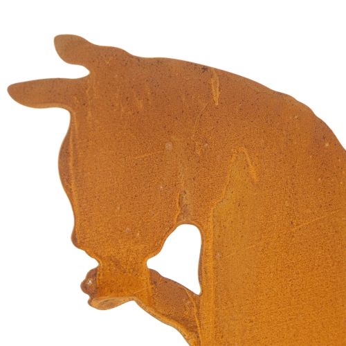 Edelrost Hängedeko Katze aus Metall 24,5cm quadratischer Rahmen | Floristik24.at