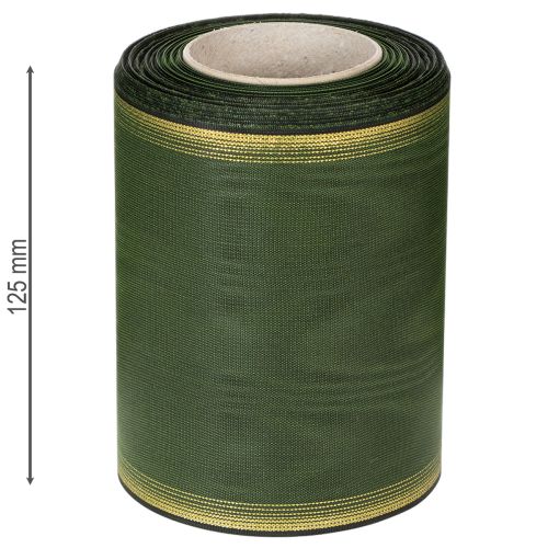 Kranzband Dunkelgrün Moiré Taftband 125mm mit Gold-Perlkante für Dekorationen und Kränze | Floristik24.at