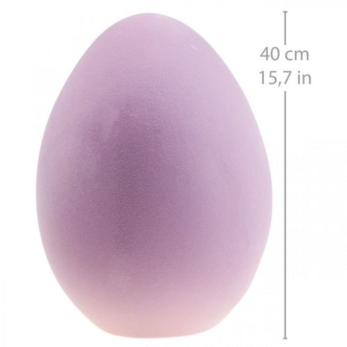 Floristik24 Osterei Kunststoff groß Deko Ei Lila Beflockt 40cm