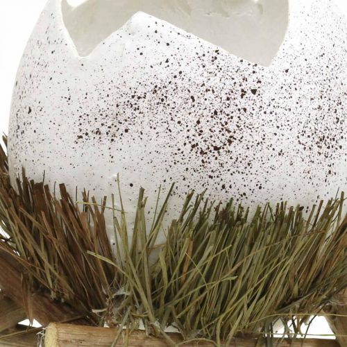 Floristik24 Ei im Nest Ø9cm H10cm Weiß 4St