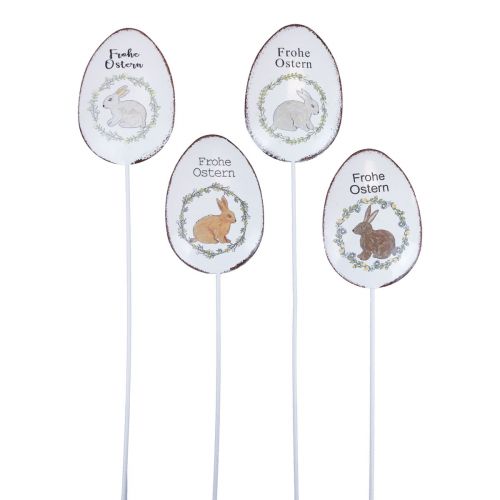 Blumenstecker Metall Deko Ostereier am Stab 5×7cm 8St