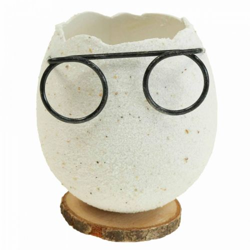 Floristik24 Ei mit Brille Dekovase Weiß Osterdeko Ø7,5cm H9cm 6 St