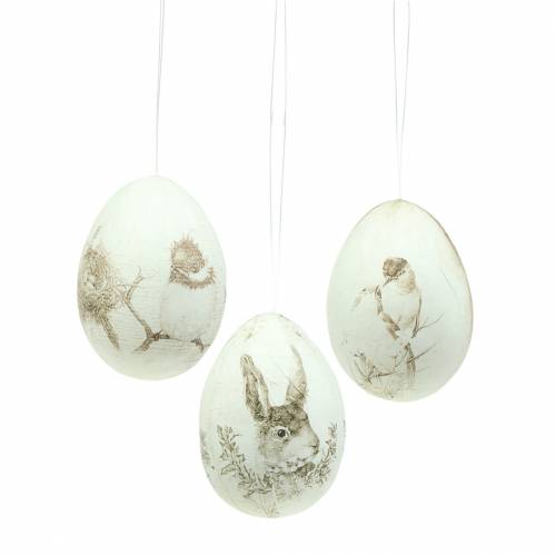 Floristik24 Ei Vintage Motiv zum Hängen 8cm 6St