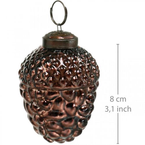 Floristik24 Eichel Glas Braun Deko-Zapfen zum Hängen Adventsdeko 5,5×8cm 12St