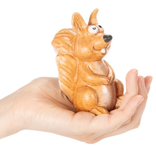 Eichhörnchen Figur sitzend aus Keramik 10 cm Braun für Herbstdekoration | Floristik24.at
