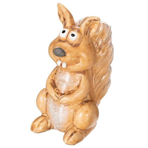 Eichhörnchen Figur sitzend aus Keramik 10 cm Braun für Herbstdekoration | Floristik24.at