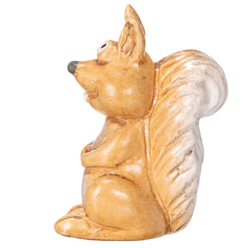 Eichhörnchen Figur sitzend aus Keramik 10 cm Braun für Herbstdekoration | Floristik24.at